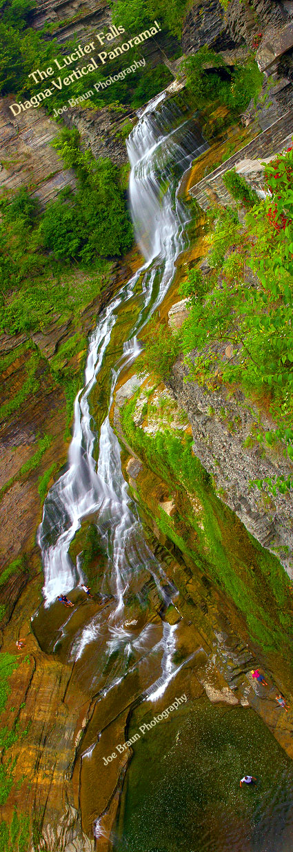 Lucifer Falls Diagna-Vertical Panorama (The Finger Lakes) -- &copy; 2003 Joe Braun Photography