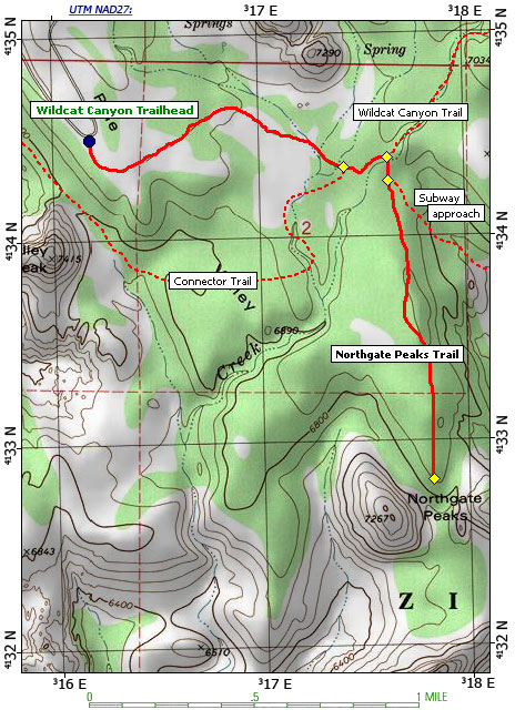 Northgate Peaks Trail Topo Map