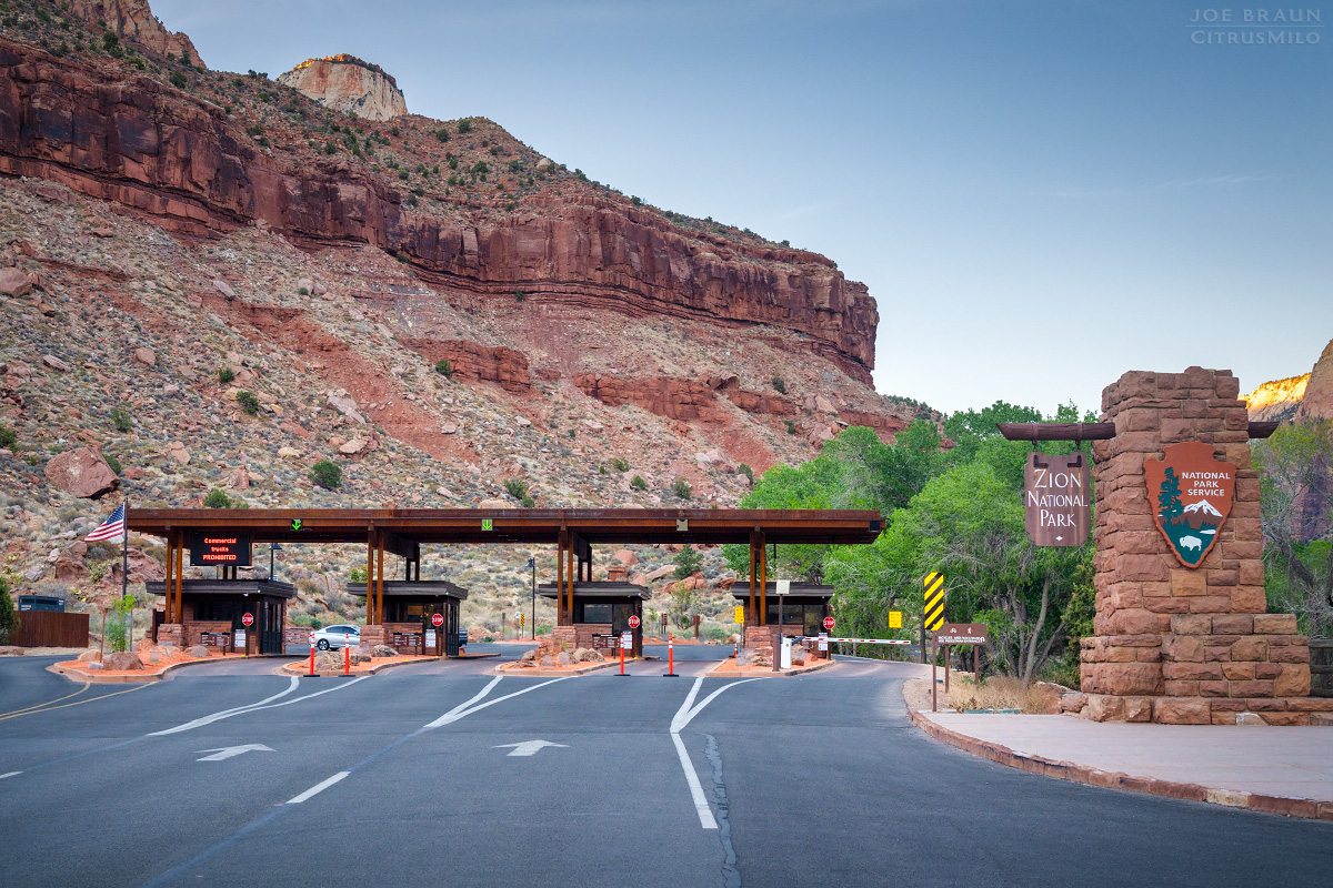 Zion National Park South Entrance Station (Zion National Park) -- &copy; 2021 Joe Braun Photography