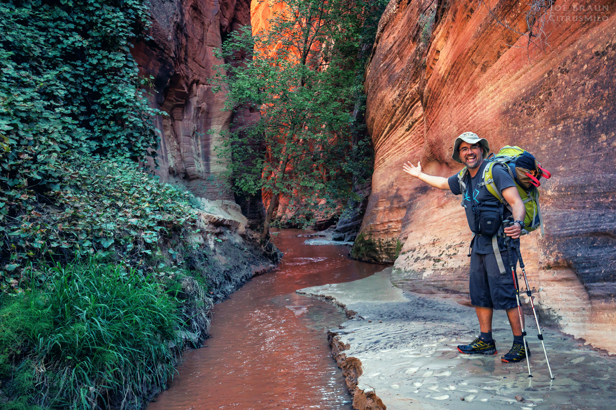 I claim this side canyon in the name of France! (Zion National Park) -- © 2023 Joe Braun Photography