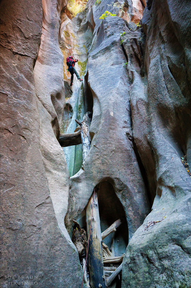 the arch rappel in Boundary Canyon (Zion National Park) -- &copy; 2024 Joe Braun Photography
