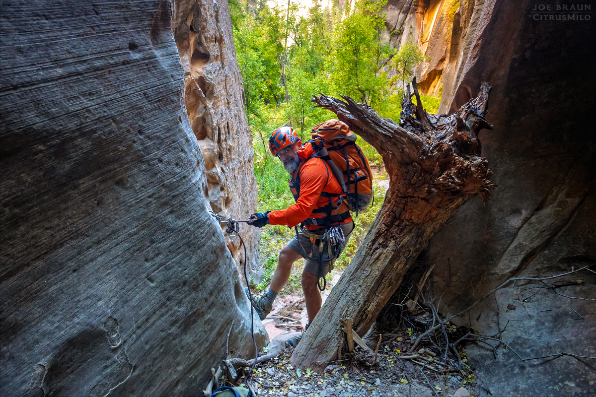 the final rappel in Boundary Canyon (Zion National Park) -- &copy; 2024 Joe Braun Photography